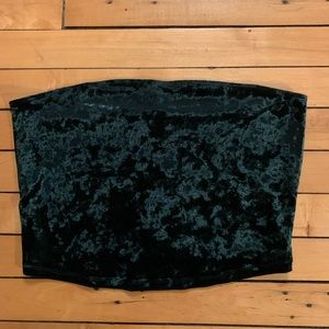 Garage forest green velvet tube top